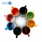 ماگ سرامیکی دسته و داخل رنگی